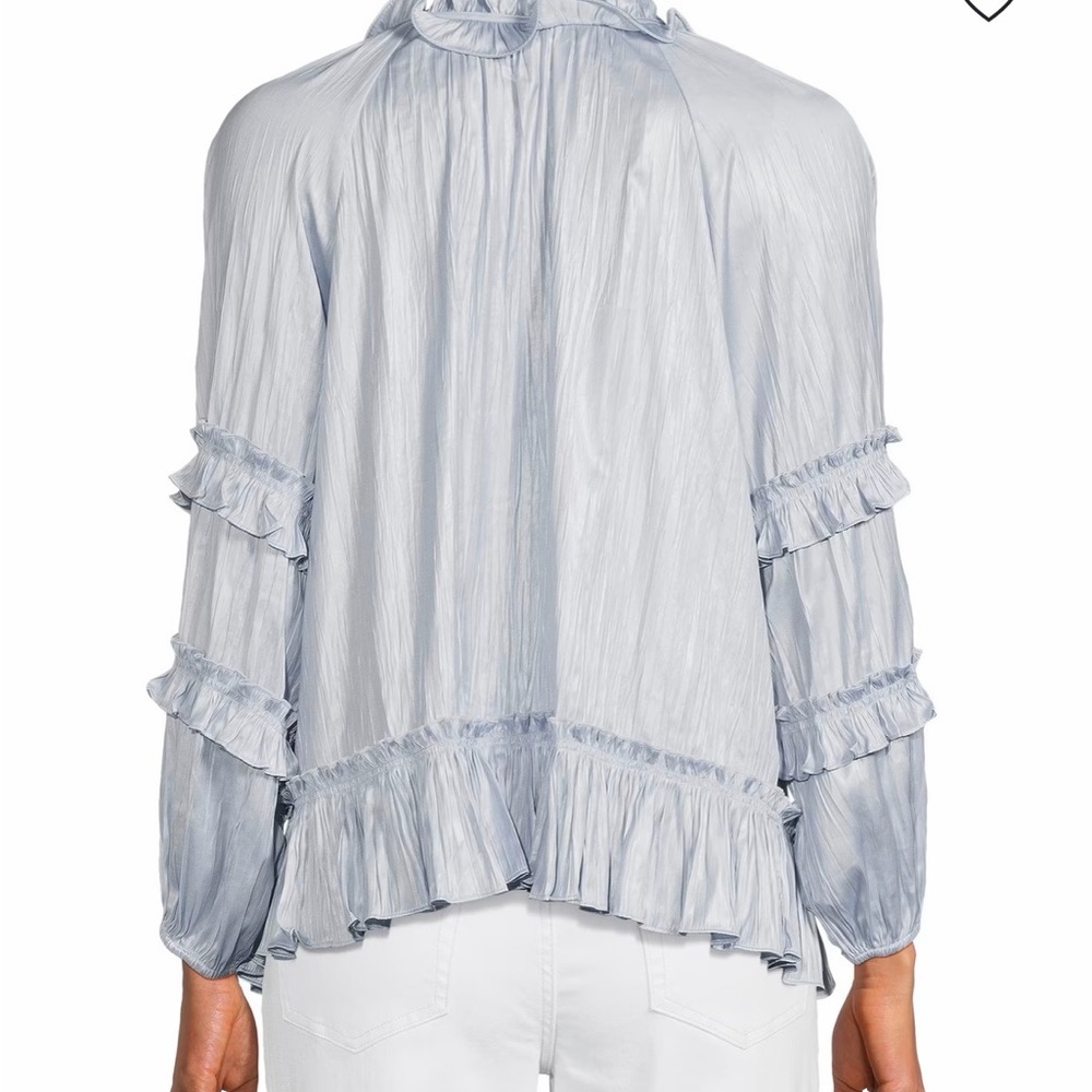 BCBGMaxAzria Cream Ruffled Blouse - Picture 2 of 13